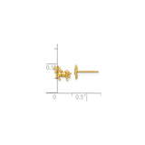 14k Yellow Gold Unicorn Stud Earrings, Whimsical Fantasy Design for Women and Girls