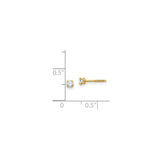 14k Yellow Gold Solitaire Stud Earrings with Created Birthstone, Screw Backs, Minimalist Design