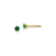 14k Yellow Gold Stud Earrings with Round Created Birthstone, Minimalist May Jewelry for Women
