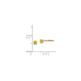 14k Yellow Gold Stud Earrings with Round Created Birthstone, Screw Back Setting
