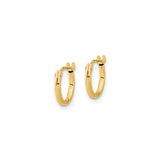 14k Yellow Gold Small Hoop Earrings, Hinged Click-Top Closure, Polished Minimalist Design for Women