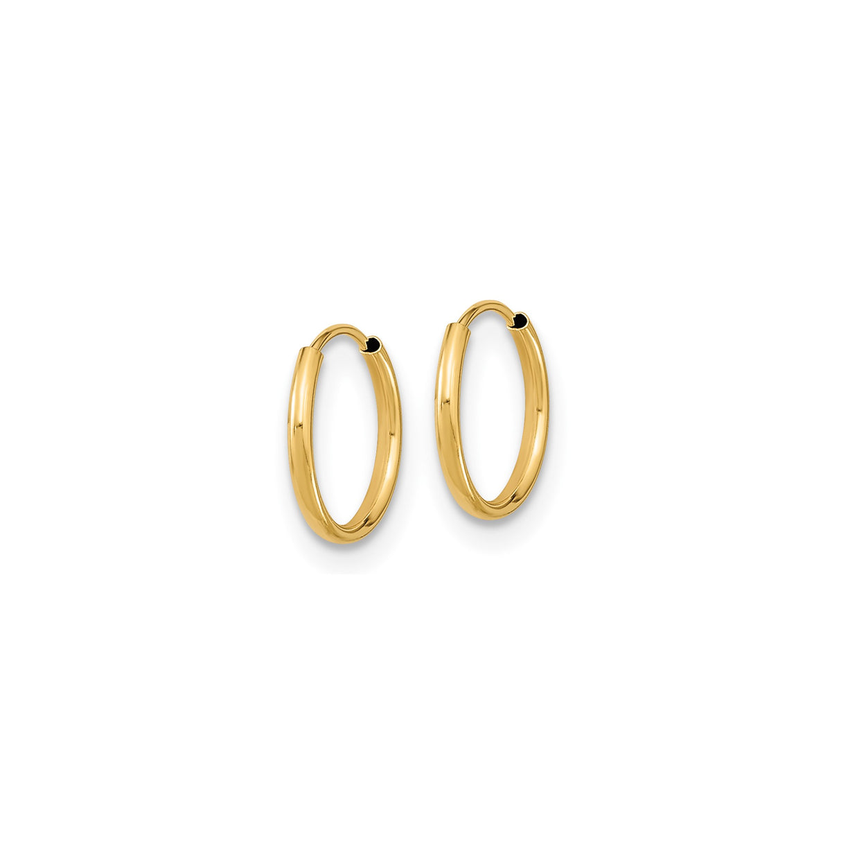 14k Yellow Gold Hoop Earrings, Classic Polished Medium Hoops, Unisex Minimalist Jewelry