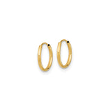 14k Yellow Gold Hoop Earrings, Classic Polished Medium Hoops, Unisex Minimalist Jewelry