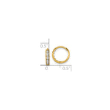14k Yellow Gold Huggie Hoop Earrings with Cubic Zirconia, Channel Set, Modern Design