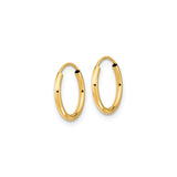 14k Yellow Gold Hoop Earrings, Classic Medium Round Polished Design for Women and Unisex Wear