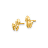 14k Yellow Gold Horse Stud Earrings, Pony Motif Screw Back Animal Jewelry for Girls and Women