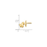 14k Yellow Gold Horse Stud Earrings, Pony Motif Screw Back Animal Jewelry for Girls and Women