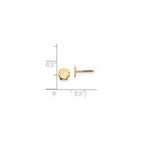 14k Yellow Gold Scallop Shell Stud Earrings, Camino Inspired Coastal Design for Women