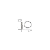 14k White Gold Diamond Hoop Earrings, Channel Set Round Cut, Huggie Style for Women