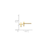 14k Yellow Gold Cross Pendant and Stud Earrings Set, Polished Finish, Classic Faith Jewelry