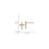 14k Yellow Gold Cross Pendant with Cubic Zirconia, Faith Inspired Unisex Religious Charm