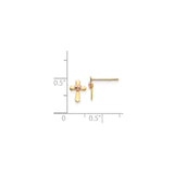 14k Yellow Gold Two-Tone Cross Pendant with Diamond Heart Accent, Spiritual Charm for Men and Women