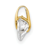 14k Yellow Gold Heart Pendant with Cubic Zirconia, Romantic Jewelry for Women