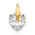 14k Yellow Gold Heart Pendant with Cubic Zirconia, Romantic Jewelry for Women