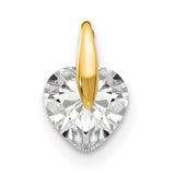 14k Yellow Gold Heart Pendant with Cubic Zirconia, Romantic Jewelry for Women