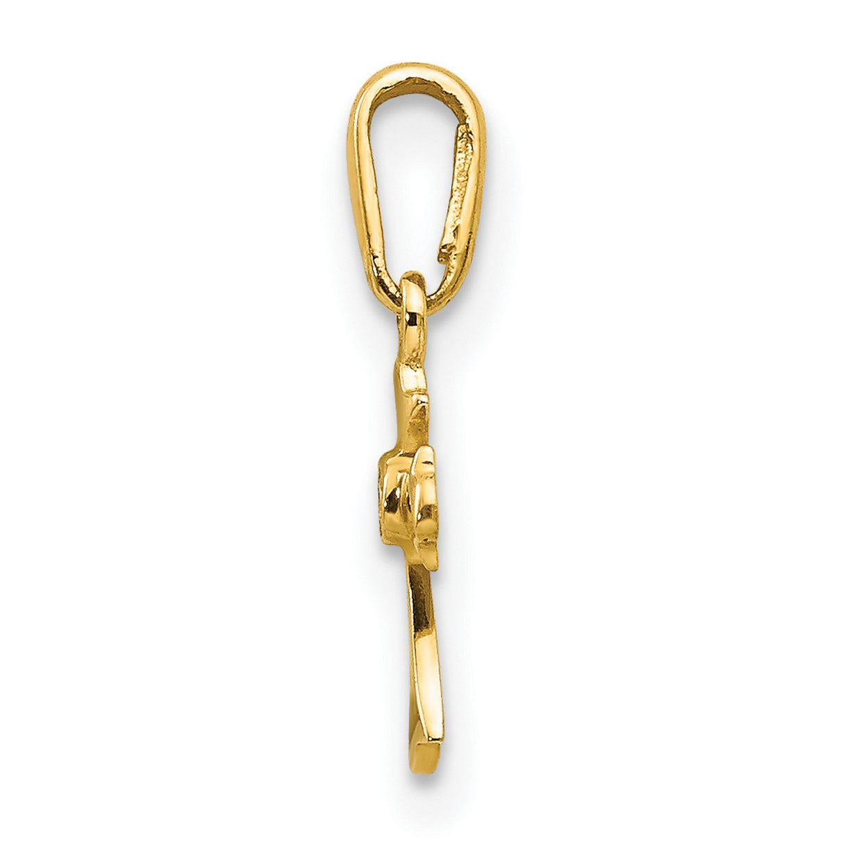 Madi K CZ Childrens Cross Charm Pendant in Real 14k Yellow Gold
