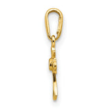 Madi K CZ Childrens Cross Charm Pendant in Real 14k Yellow Gold