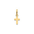 14k Yellow Gold Cross Pendant, Sleek Modern Unisex Religious Charm for Men and Women