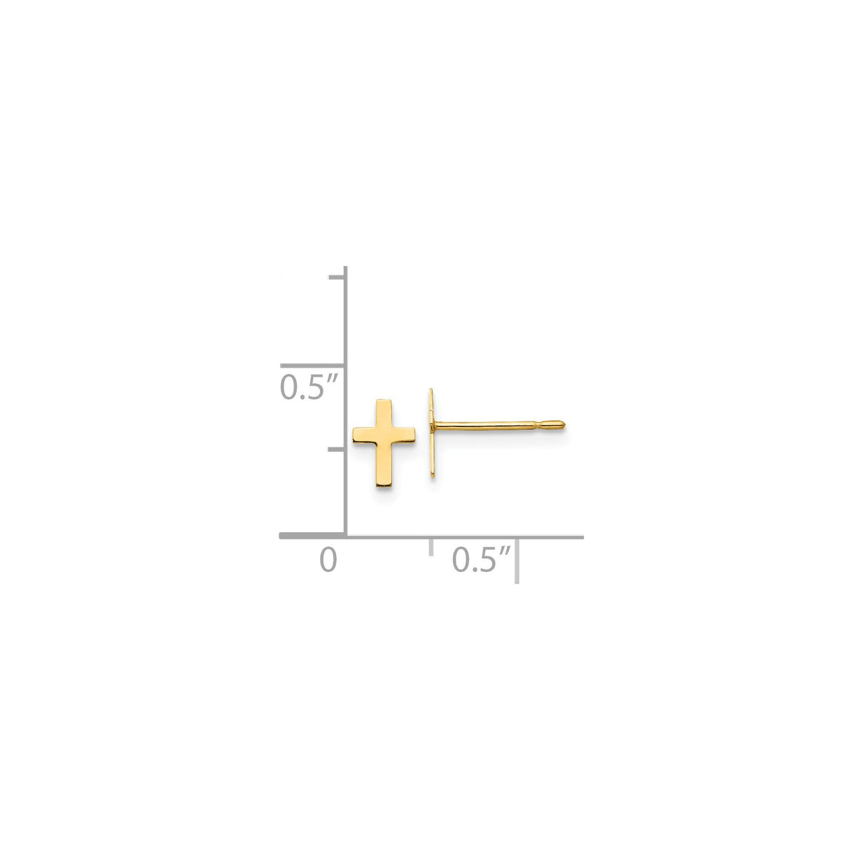 14k Yellow Gold Cross Pendant with Sleek Minimalist Polished Design for Men and Women