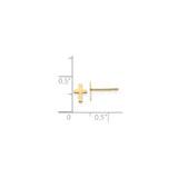 14k Yellow Gold Cross Pendant with Sleek Minimalist Polished Design for Men and Women