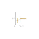 14k Yellow Gold Cross Pendant with Cubic Zirconia, Sleek Modern Design for Men and Women