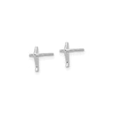 14k White Gold Cross Pendant, Minimalist Modern Design for Men and Women
