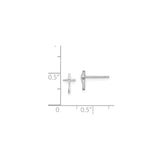 14k White Gold Cross Pendant, Minimalist Modern Design for Men and Women
