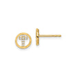 14k Yellow Gold Cross Stud Earrings with Cubic Zirconia, Faith Inspired Religious Design