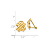14K Yellow Gold Knot Clip On Earrings With Puffed Weave