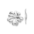 14k White Gold Flower Charm with Polished Petal Design, Feminine Bead Cap for Necklace or Bracelet