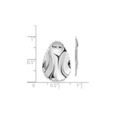 14k White Gold Virgin Mary Pendant, Oval Religious Medallion for Women and Men