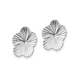 14k White Gold Flower Bead Cap with Five Petal Floral Design for Jewelry Making