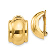 14k Yellow Gold Huggie Hoop Earrings for Women with Clip-Back Closure, Bold Domed Design, High Polish Finish, Non-Pierced Fashion Hoops, Classic Everyday Elegant Unisex Gold Earrings