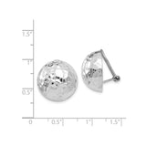 14k White Gold Hammered Dome Cufflinks for Men with Polished Finish, Textured Formal Jewelry for Weddings, Business Attire, Modern Classic Accessory, Refined Professional Suit Cufflinks