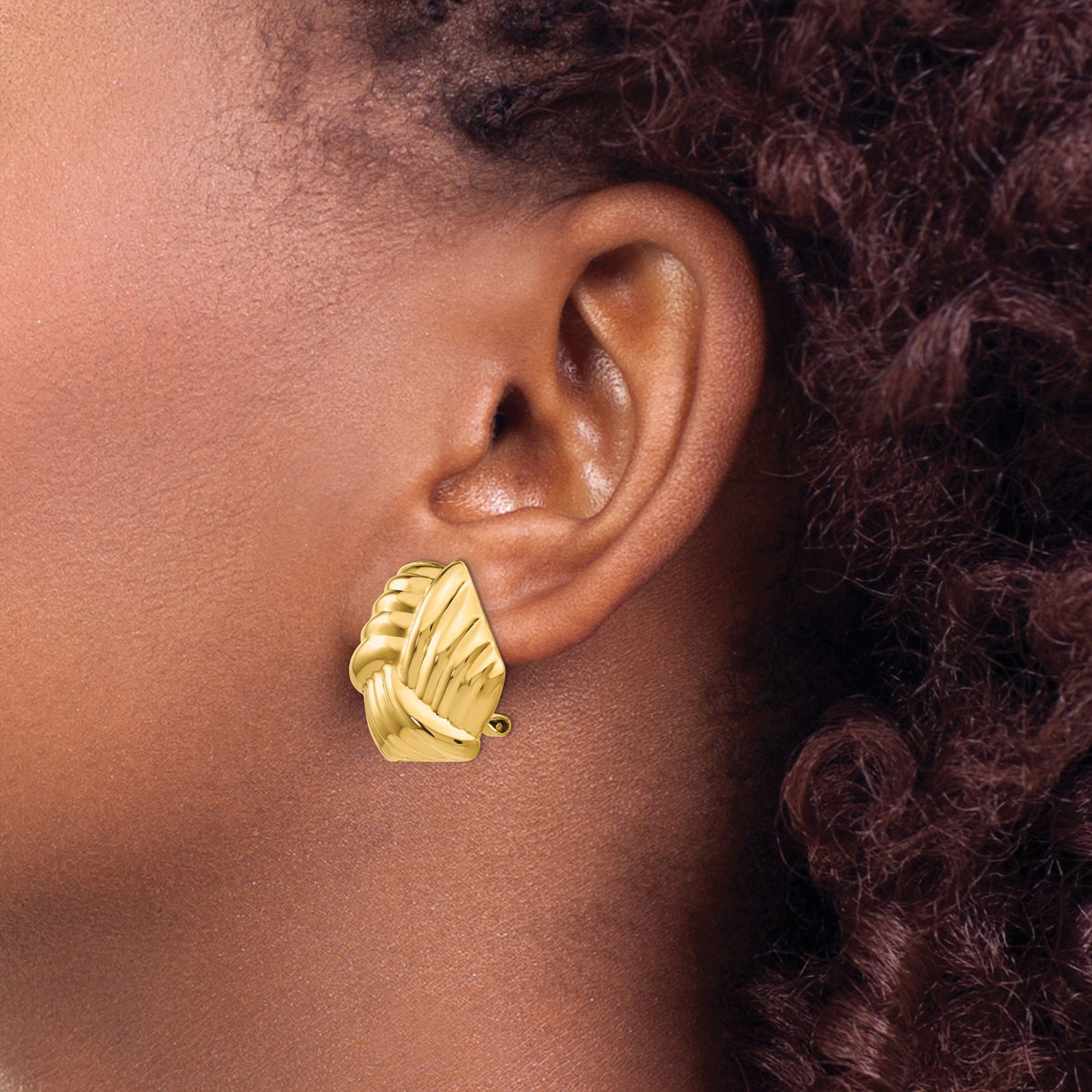 14K Yellow Gold Woven Knot Cufflinks for Men Ribbed Texture