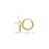 14k Yellow Gold Hoop Earrings, Classic Polished Minimalist Design for Women