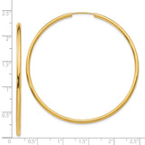 14k Yellow Gold Hoop Earrings, Large Polished Minimalist Style for Women