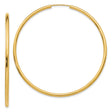 14k Yellow Gold Hoop Earrings, Large Polished Minimalist Style for Women
