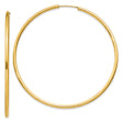 14k Yellow Gold Hoop Earrings, Large Round Polished Minimalist Design for Women