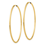 14k Yellow Gold Hoop Earrings, Classic Large Polished Hoops, Smooth Finish, Lightweight Jewelry