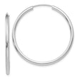 14k White Gold Hoop Earrings, Polished Minimalist Design, Lightweight Everyday Jewelry for Women