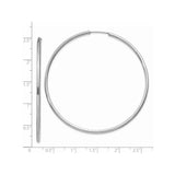 14k White Gold Hoop Earrings, Sleek Lightweight Round Design, Minimalist Style for Women