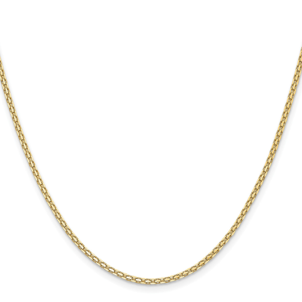 14K Yellow Gold 1.8 mm Polished Chain Necklace, Solid