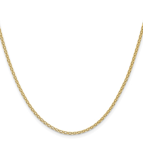 14K Yellow Gold 1.8 mm Polished Chain Necklace, Solid