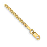 14K Yellow Gold 1.8 mm Polished Chain Bracelet, Solid alternate angle