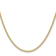 14K Yellow Gold 2.2 mm Polished Chain Necklace