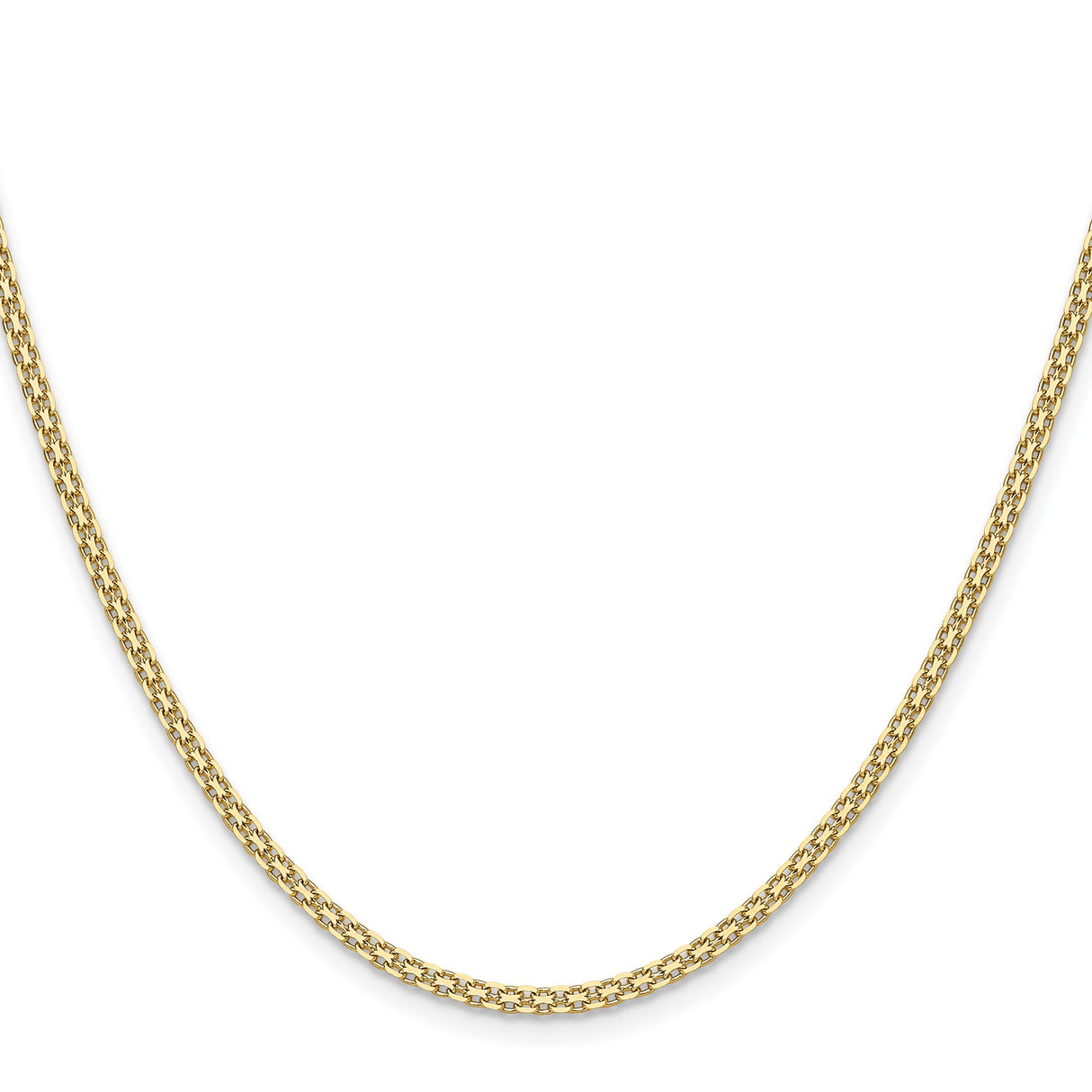 14K Yellow Gold 2.2 mm Polished Chain Necklace