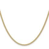14K Yellow Gold 2.2 mm Polished Chain Necklace