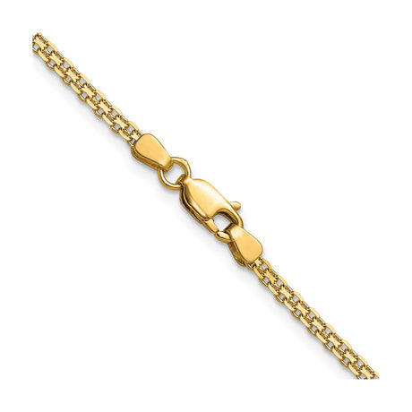 14K Yellow Gold 2.2 mm Polished Chain Necklace alternate angle