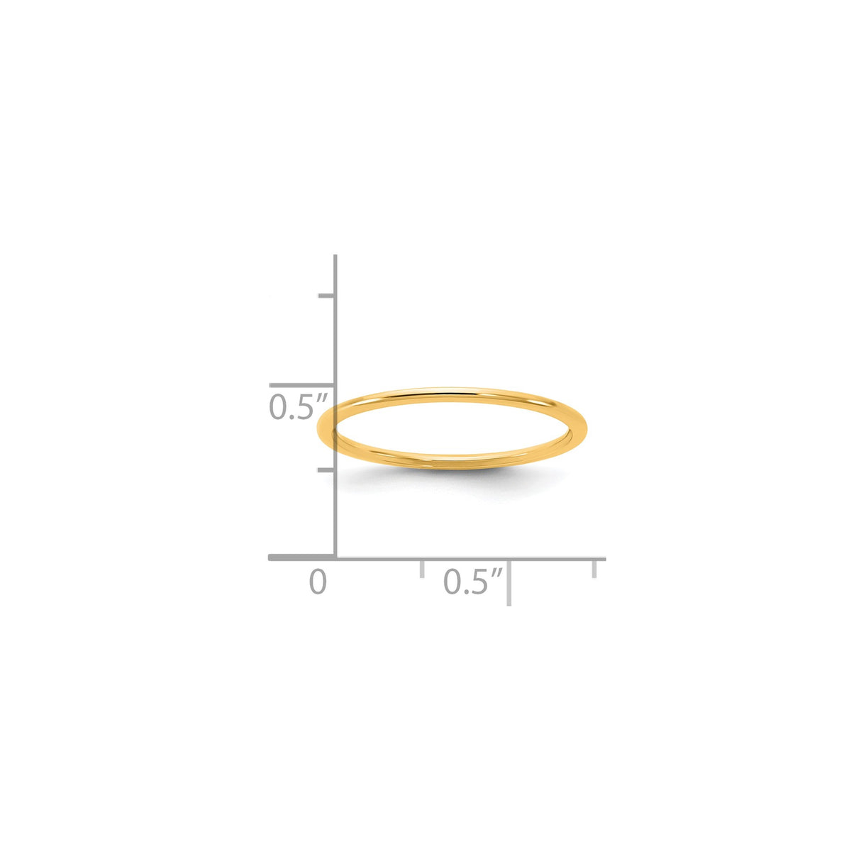 14k Yellow Gold Domed wedding band ring shown for scale